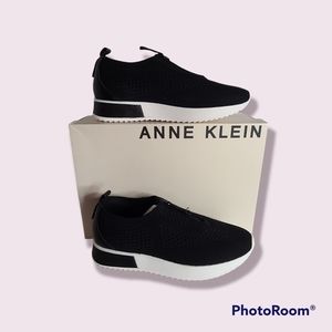 Anne Klein Black Terri Zip Sneakers 7.5
